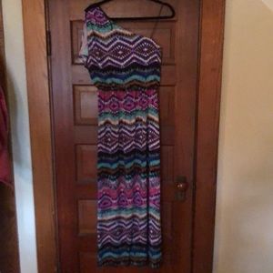 Maxi mixed print dress